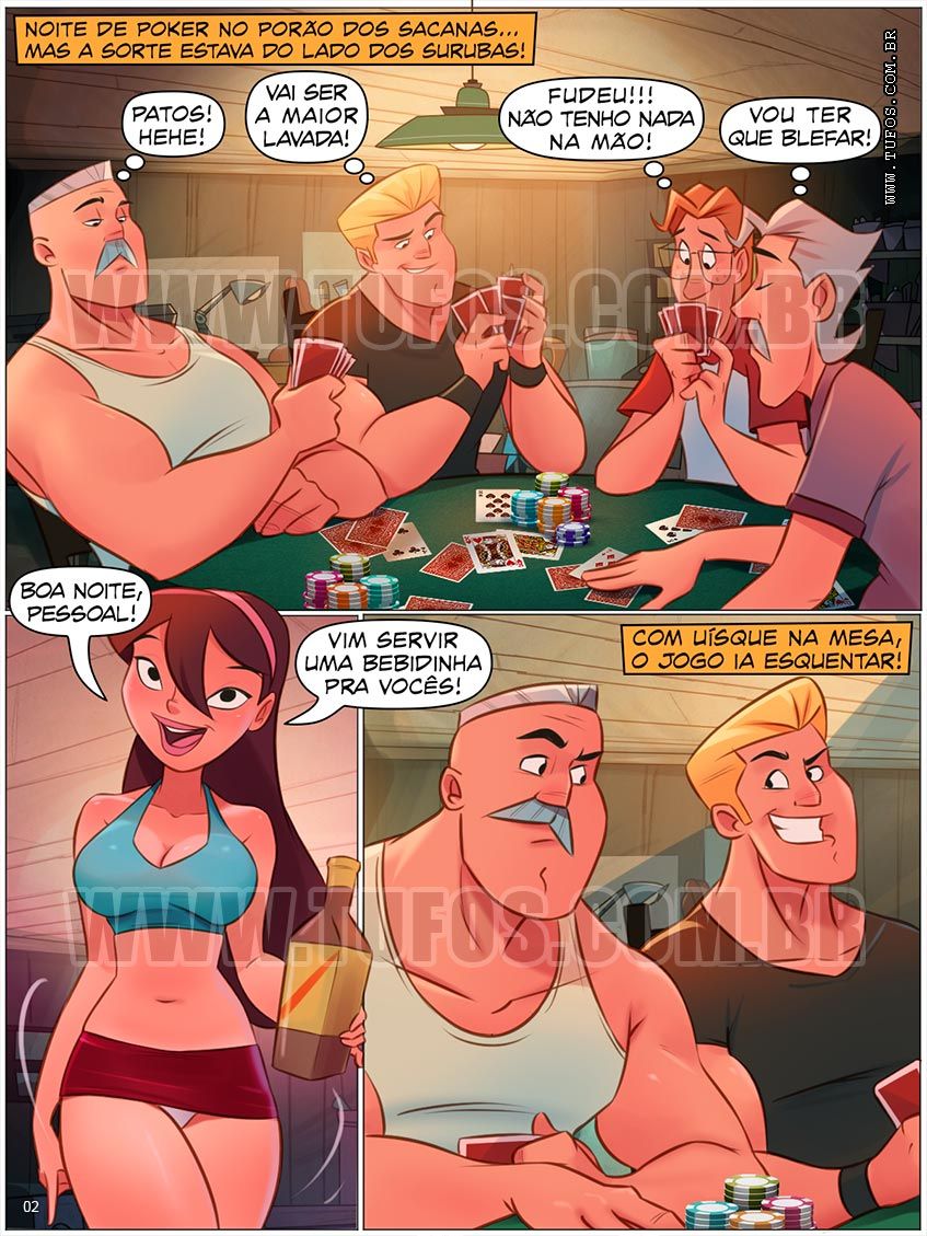 Família Sacana: Gang Bang na mesa de poker (Tufos) Hentai pt-br 02