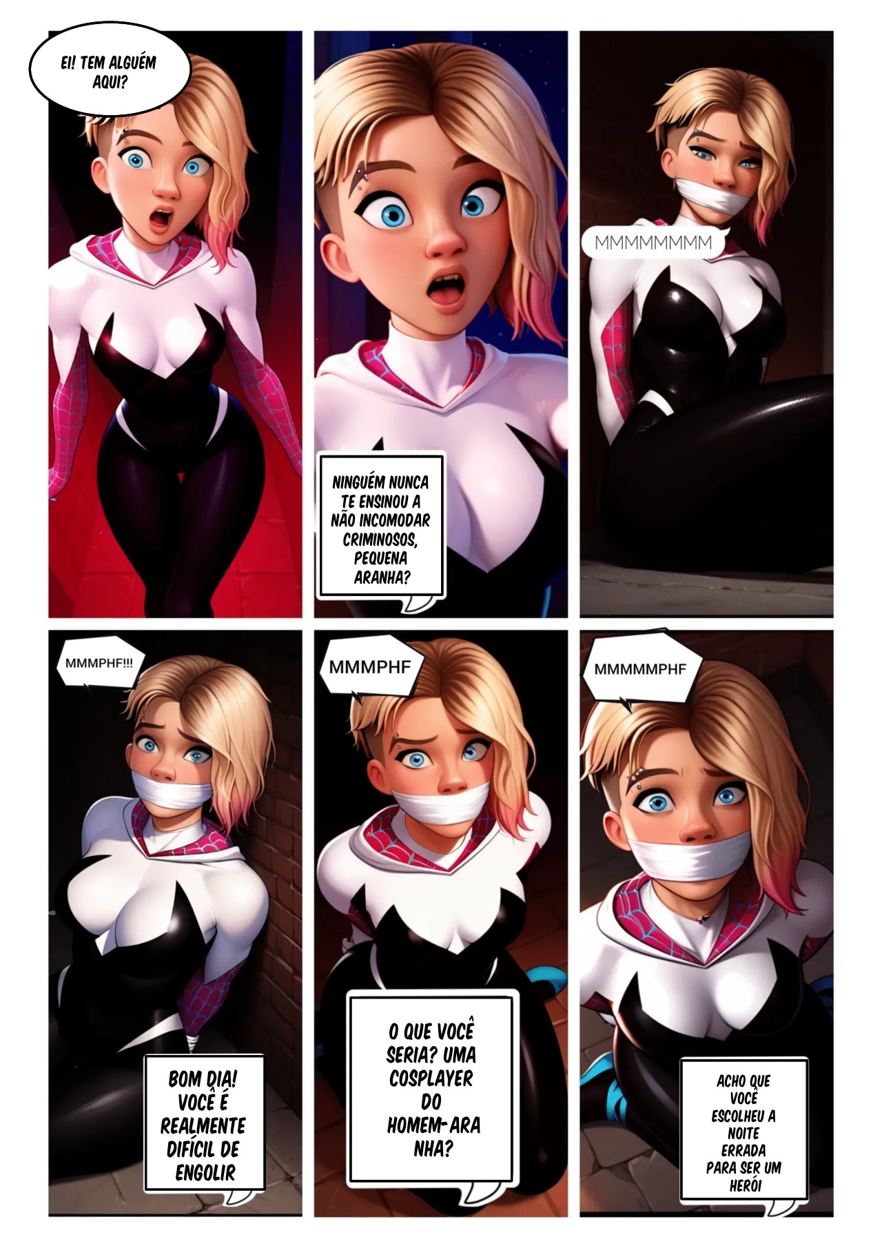 Bondage Comic Spider Gwen: A Rescue Always Has a Price Hentai pt-br 03