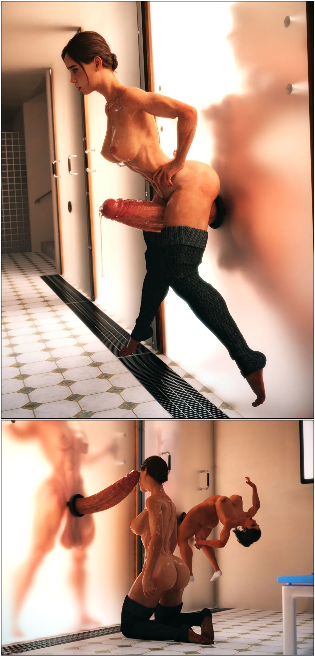 Ellie & Dina At The Gloryhole Hentai pt-br 12