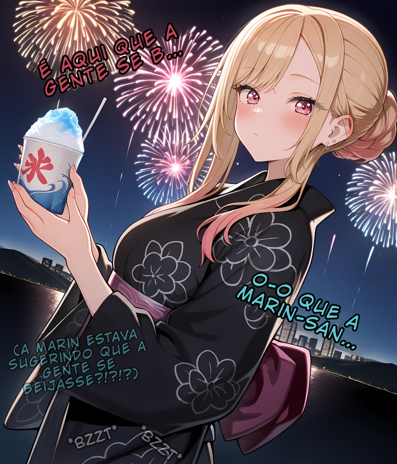 Marin Sneaks Off During Her Date With Gojo To Meet With Her Sex Friend! Hentai pt-br 02