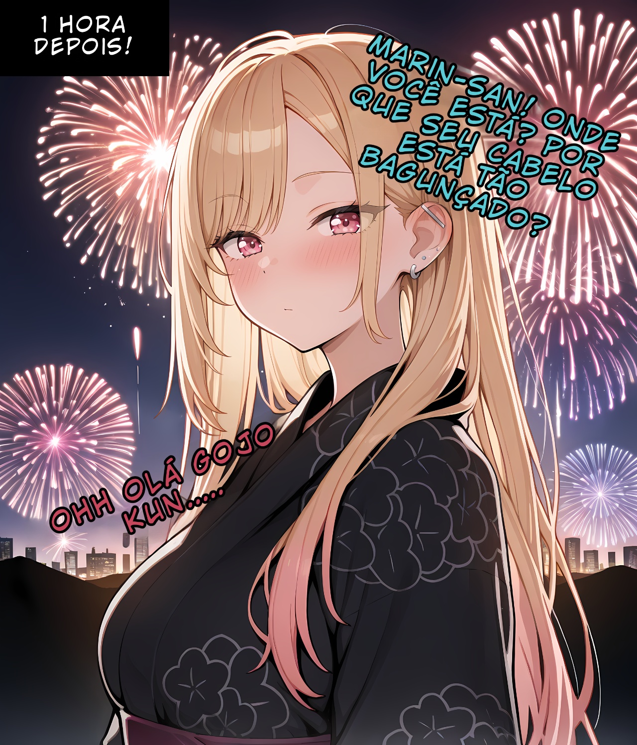 Marin Sneaks Off During Her Date With Gojo To Meet With Her Sex Friend! Hentai pt-br 17