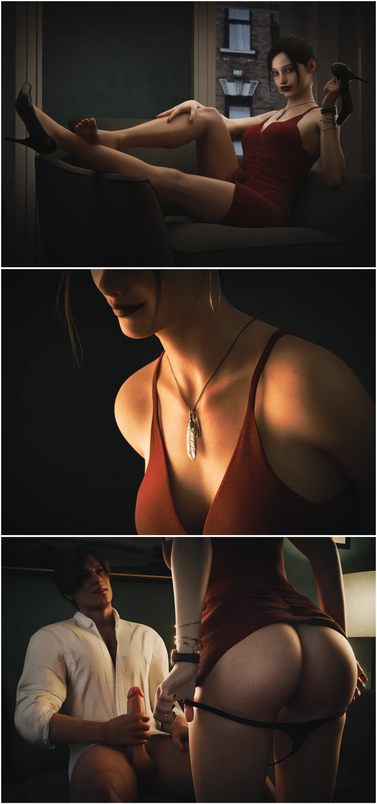 Her Dress: Claire Redfield x Leon S. Kennedy Hentai pt-br 03